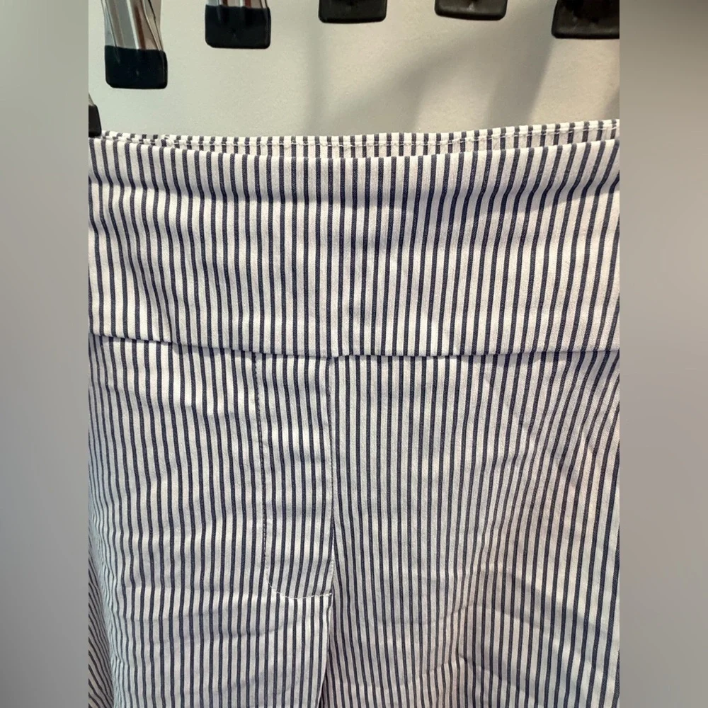 Massini Blue White Striped Pull On Pants Plus Size 3X Ankle Career